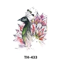 Waterproof temporary tattoo sticker featuring colorful peacock and lotus flower art design - Th-423 / 210*148mm
