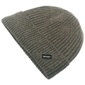 Winter dark coffee ribbed knit beanie hat with SPORT label for warmth and style - Adjustable / Dark Green
