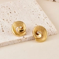 Orecchini a spirale dorati con cristallo su sfondo in pietra naturale di lusso - Stile Spirale Strass / Lumaca