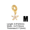 Detailed view of gold plated 18k flower pendant with dimensions 23mm by 10mm - Five-Petal Flower Pendant/Letter M