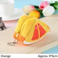 Cute orange-shaped plush coin purse with bead chain and zipper, size 9x6cm - Triangle Orange