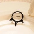 Black 10mm G23 titanium spike clicker earring displayed on a minimalist ceramic plate - 1.2mm*10mm (587) / Black