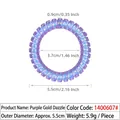 Lila schillerndes Spiral-Haargummi mit 5,5 cm Außendurchmesser und TPU-Elastikband - Violett Gold Glanz