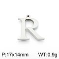 Polished silver stainless steel letter R pendant for DIY necklace and jewelry making - Letter R (KLJ1425-Z) / Steel