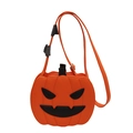 Oranje pompoenvormige crossbodytas met zwarte vleermuisdetails voor Halloween-feesten - Oranje Boos