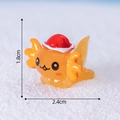 Mini statuina di axolotl arancione con cappello di Natale per decorazioni fai-da-te - Arancione