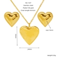 Set gioielli cuore in acciaio inossidabile placcato oro 18k con collana e orecchini - Stile a Cuore (1547)