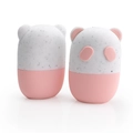 Pink and white panda-shaped silicone ice face roller massager with terrazzo pattern - Panda Style-Pink