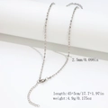 Polished silver stainless steel oval bead chain necklace with 45+5cm extender chain - 2.5mm 1:1 Bead Chain - Silver