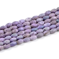 Detailed view of purple geode agate beads with natural druzy textures for jewelry making - Drum Bead 8*12mm (16 Beads Length 200mm) / Violet