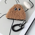 Braune Plüsch Monster Geldbörse mit Reißverschluss und Haken auf einfachem Grund - 13*12cm / Hellbraun