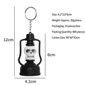Mini lanterna teschio di Halloween con portachiavi in metallo, luce notturna a LED portatile - Portachiavi con piccola lanterna a teschio