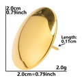 Detailed size specifications for 2.0cm gold stainless steel oval earring with dimensions - Oval Mirror Surface-Gold