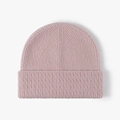 Gorro de punto acanalado para cabezas grandes en color rosa empolvado suave - Rosa