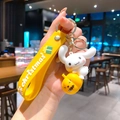 Cute Cinnamoroll keychain with yellow Christmas strap and pumpkin bell charm accessory - B477-6 Pumpkin Dog / Large