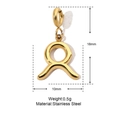 Macro detail of gold-plated Taurus zodiac pendant with 18x10mm size specifications - Taurus