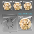 Cartoon animal transparent self-adhesive bakery bag 14x14cm for cookies and bread - Animal Expressions 3-in-1 / 14*14+3cm (100 Pieces/Pack)