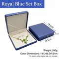 Écrin pour parure en cuir PU bleu roi avec bouton pression doré pour colliers et bijoux - Coffret / Bleu