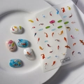 5D reliëf lucky koi en lotus nagelstickers met 3D-reliëfontwerp voor de manicure - 5D Reliëf Gelukskoi Lotus Stijl (TS-019)