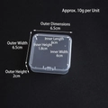 Compact square transparent plastic storage box measuring 6.5x6.5x2cm for jewelry and DIY - Square 6.5*6.5*2cm