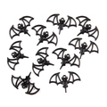Set of ten black metal bat-shaped charms with hanging loops for DIY jewelry making - Style 4 22x33mm