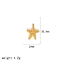 Vista detallada de un colgante de estrella de mar dorada de 32.3x29mm para joyas - Estrella de Mar Grande (TP041)