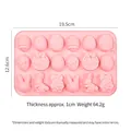 Pink silicone Easter mold with 18 cavities for chocolate bunnies and eggs 19.5x12.6cm - Easter Bunny