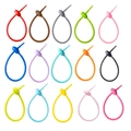 Colorful 210mm silicone cable ties in 15 vibrant shades for organized storage - Multicolor
