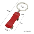 Portachiavi mini skateboard rosso in metallo e plastica con specifiche dimensionali - Skateboard Rosso X-1198