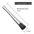 Kurzer 21cm 304 Edelstahl Cocktail-Stößel mit schwarzem texturiertem PP-Hammerkopf - 21 Cm Breiter Bund Modell 304 --- Top-artikel Jetzt Im Preis Reduziert