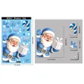 Blue Santa Claus window sticker set with product dimensions for holiday decoration - BQ541 Waving Santa