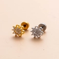Schneeflocken-Ohrknorpel-Ohrringe in Gold und Silber mit funkelnden Zirkonia-Steinen - 4# (Schneeflocke) / Silber