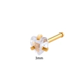 Piercing al naso a cuore 3mm in zirconia con montatura in acciaio dorato - Barra Dritta Zirconia Cuore (Oro)