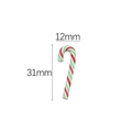 Mini bastoncino di zucchero rosso, bianco e verde per fai-da-te, altezza 31mm e peso 0,3g - Strisce Rosso Verde Bianco