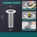 Long small stainless steel floor drain filter with 50mm top diameter and honeycomb mesh - 304 Stainless Steel Strainer Long - Small