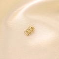 Sparkling gold micro-pave letter E pendant encrusted with clear cubic zirconia - Letter E / Gold