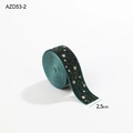 2.5cm dark green velvet ribbon with golden glitter star print for Christmas decor - 2.5CM Green Star Ribbon (2M/Roll)