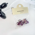 Mini pinces à cheveux cœur motif marbre violet avec décor chien ballon - 2.5cm / Améthyste
