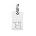 Silver stainless steel rectangular pendant with letter H engraving for DIY jewelry - Steel H / Corroded Lettering 10*6*1.5mm