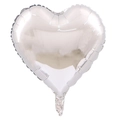 Glossy white heart shaped foil balloon for wedding party and holiday decorations - 18 Inch / Silver