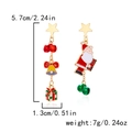 Asymmetric Christmas earrings set with Santa Claus and bells on a white background - Asymmetric Santa Claus (ER24Y0394)
