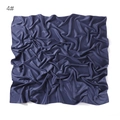 Solid color matte faux silk satin square scarf, large breathable soft women headscarf. - Dark Blue