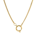 Goldene flache Gliederkette mit großem industriellem Federringverschluss - 18mm Matrosenverschluss NK Kette