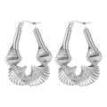 Retro geometric spiral teardrop earrings in silver stainless steel finish - Twisted Spring Steel Color