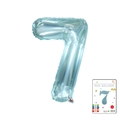 32-inch metallic light blue number 7 foil balloon for birthday party decorations - 40-inch Jelly Blue 7 With Paper Card