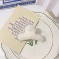 Plush white faux rabbit fur hair claw clip for elegant women's winter hairstyles - S / White