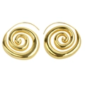 Klassische Ohrringe aus 18 Karat vergoldetem Messing mit elegantem Spiralmuster Design - Goldene Spirale Wellenschliff-Stil (FE231102)