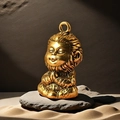 Portachiavi Re Scimmia Sun Wukong in ottone in posa di meditazione zen su pietra - Scimmia in meditazione
