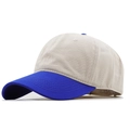 Tweekleurige katoenen baseballpet in kaki en blauw met een gebogen klep casual - 03 Blauw & Beige