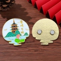 Leifeng Pagoda sunset fridge magnet with 3D enamel details and magnetic back - Leifeng Pagoda at Sunset
